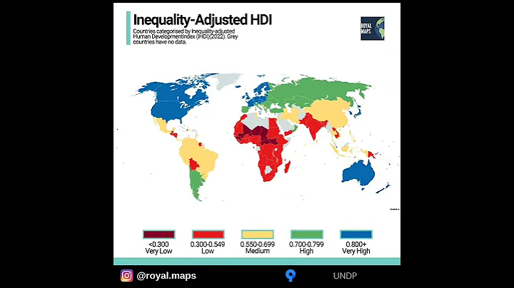 Inequality-Adjusted HDI! #map #development #inequality #hdi #youtubeshorts
