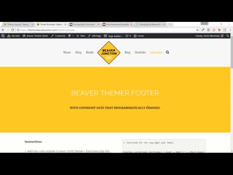 Beaver Themer - How to add a programmed copyright date and symbol