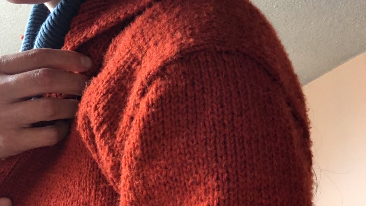 Manga tejida (dos agujas) desde arriba /desde el hombro