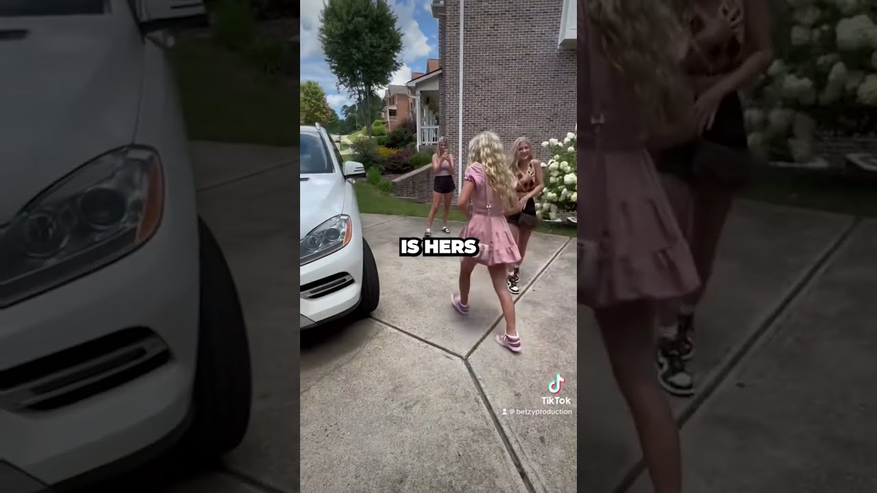 Parents Gift Their Twin Daughters A Car For Birthday 