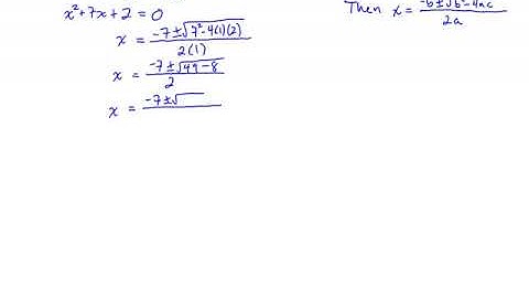 MTH 65 (§7.2, v4) Quadratic Formula Two Real Solutions - Your Turn