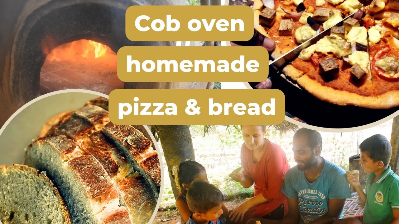 We finally made it! Homemade pizza and bread from our cob oven