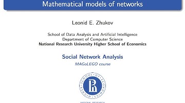 Introduction to SNA. Lecture3. Mathematical Models of Networks