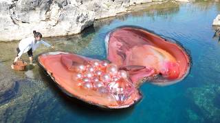 She Discovered A Strange Mutated Clam By The River Filled With Brilliant Round Natural Pearls