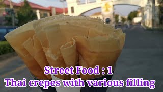 Thai crepes with various filling