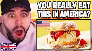 Brit Reacts to 10 WEIRD Things Only American People Eat