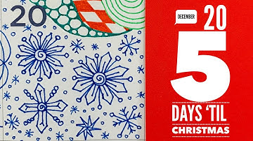 How to Zentangle Snow Flower in my Giant #Quigtangle Zendoodle Christmas Countdown Day 20