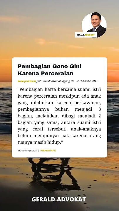 Pembagian Gono Gini Karena Perceraian #hukum #lawyer #pengacara