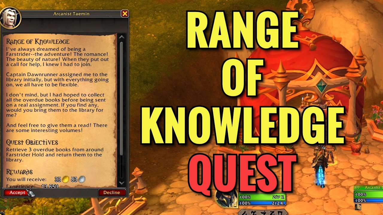Range Of Knowledge Quest (WoW Midnight) - YouTube