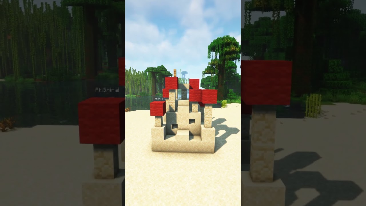 Minecraft Tutorial - How to make an EASY Sandcastle - Summer Special! 