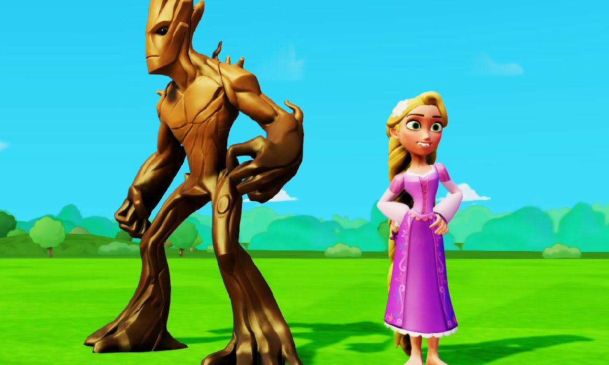 ⁣Мультик игра для детей приключения Рапунцель и Грут и гонки с Тачки машинки Дисней Rapunzel & Gr
