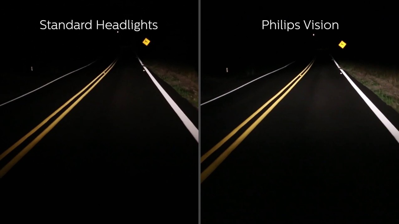 Standard vs Philips Vision Headlight Upgrade +30 More Light YouTube