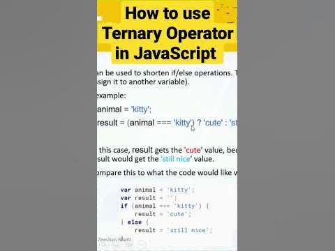 How to use Ternary Operator in JavaScript #javascript #coding #html # ...