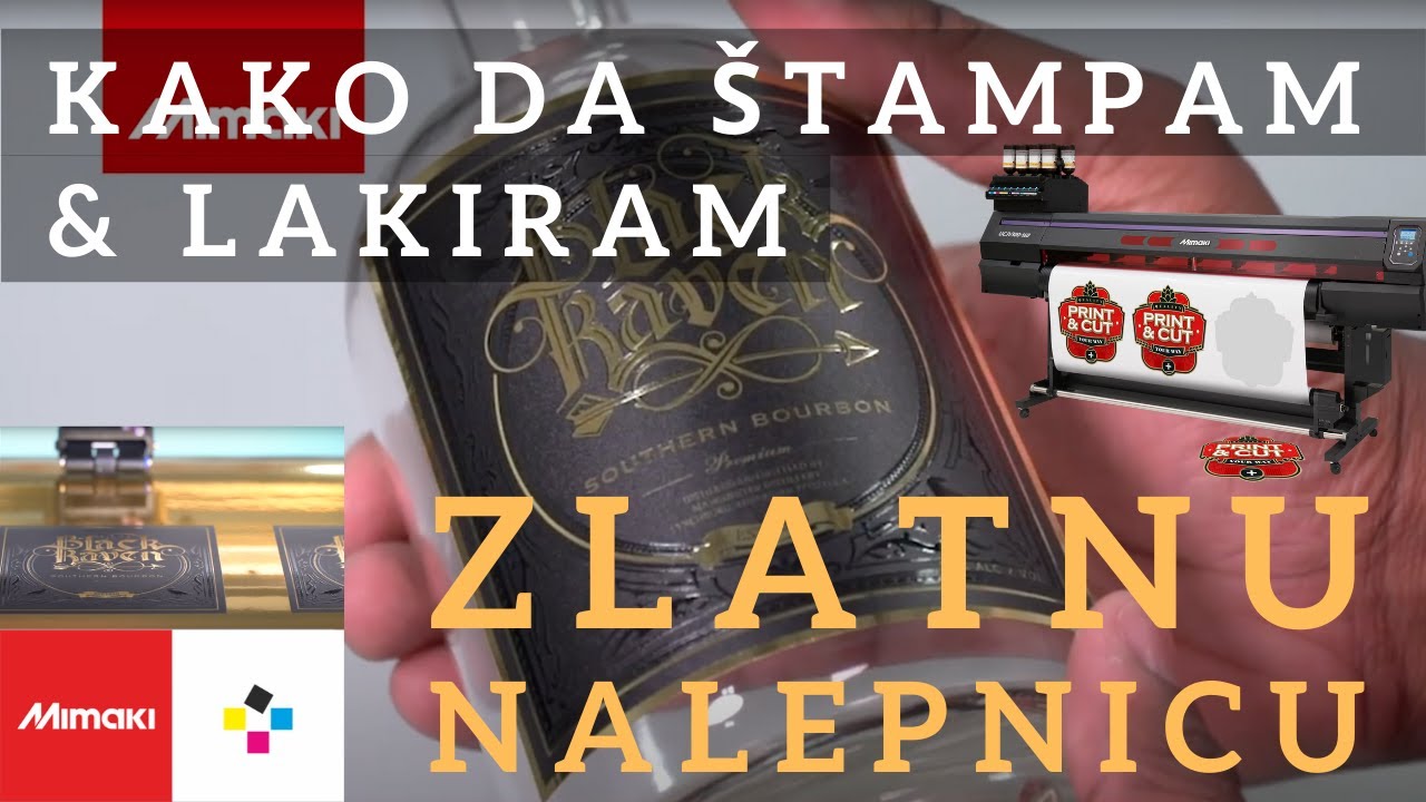 Kako štampati lakiranu zlatnu etiketu - Mimaki UV 🍾