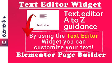 How to add Text Editor widget in Elementor