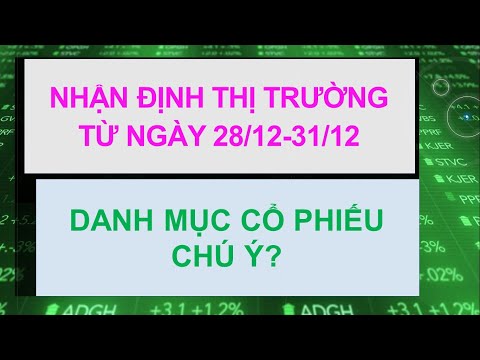 CHỨNG KHOÁN HÔM NAY | NHẬN ĐỊNH THỊ TRƯỜNG TỪ NGÀY 28/12-31/12. DANH MỤC CỔ PHIẾU CHÚ Ý.