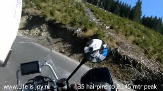 Highest pass Romania: TransAlpina highway on BMW R1200GS in Carpathian mountains