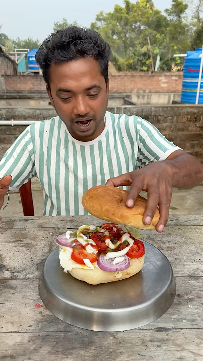 Make burger King at home 🍔 Berger King  vs homemade burger Bengali mini blog #shorts