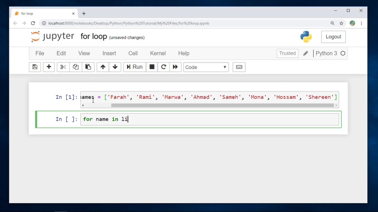 022 - 'for' loop on lists - pt.1 - YouTube