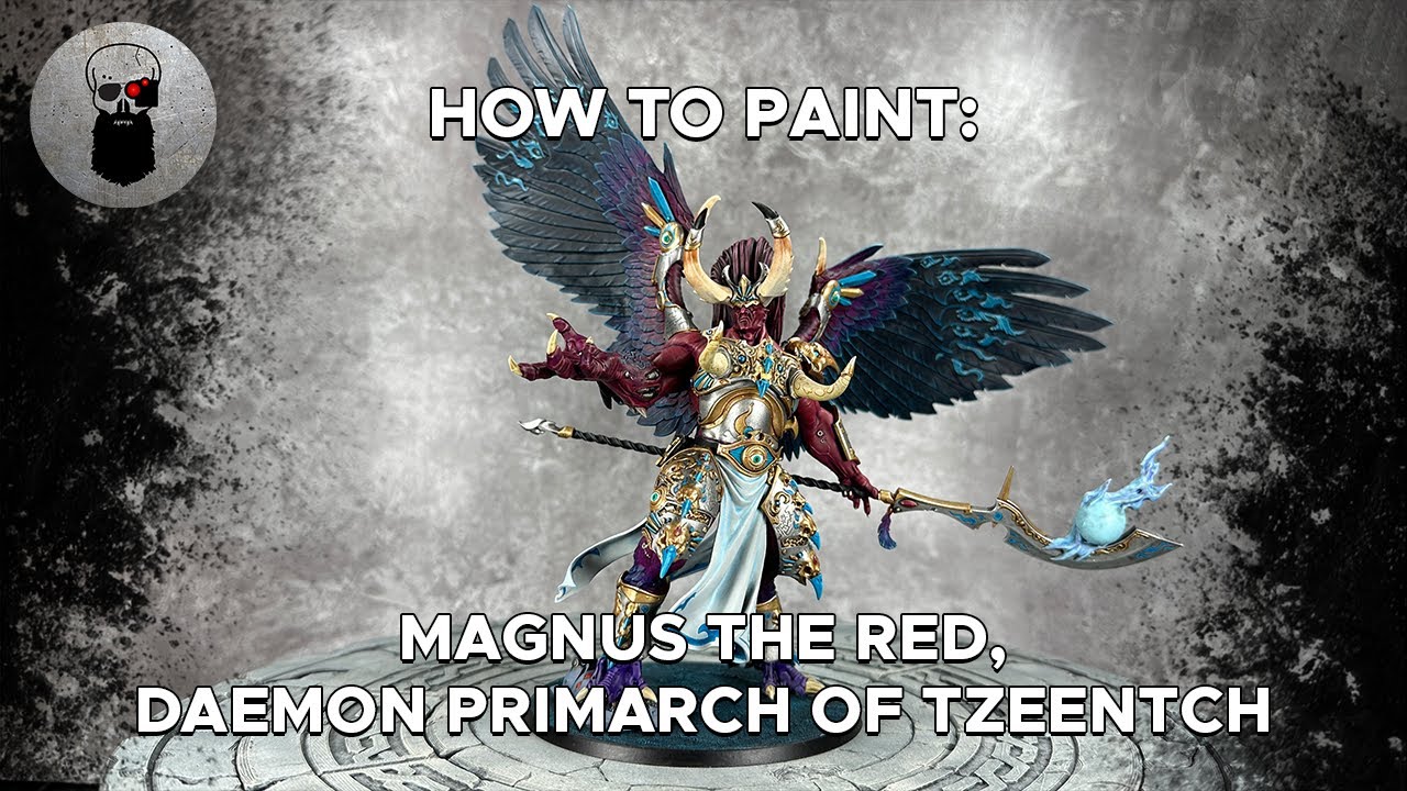 Blue Jay themed Games Workshop Magnus the Red is done! : r/minipainting