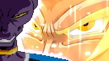 What-IF - Goku vs Beerus. The Birth of a "Super Saiyan God" -  Dialogue only [Sprite Animation]