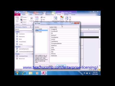 Microsoft Office Access Tutorial 2010 The Control Toolbox 12.7 Employee Group Training