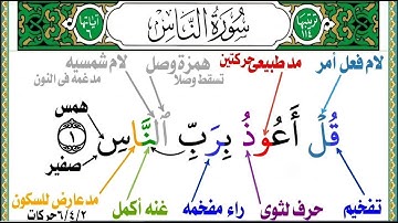 تعلم قراءة سورة الناس مع شرح أحكام التجويد🔰✅ . احمد البربرى