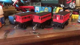 Custom Push Along Red Branchline Coaches