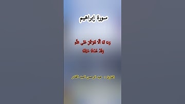 آيات من سورة إبراهيم للقارئ عبد الرحمن العبد القادر