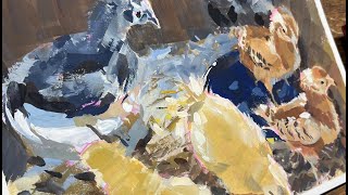 Baby Chicks in Gouache