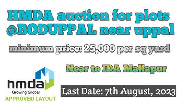 HMDA auction for open plots at boduppal |Hyderabad real estate| hmda| warangal highway
