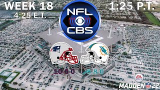 2021 NFL Season - Week 18 - Patriots at Dolphins (Madden 22)