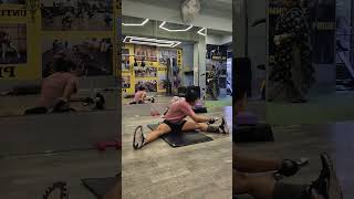 Enhance  flexibility with  this weighted  Seated Straddle  Stretch routine