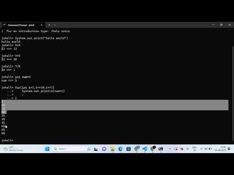 Java Tutorial 2 (Jshell Basic Code Example)