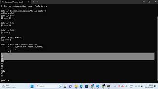 Java Tutorial 2 (Jshell Basic Code Example)