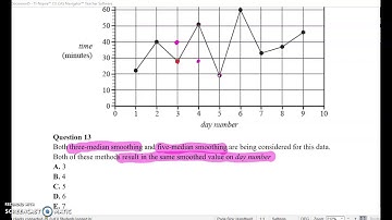 Smoothing a Time Series plot using moving medians Exam Questions