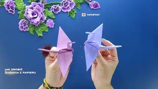 「 Żuraw ORIGAMI 」 DIY jak zrobić żurawia z papieru