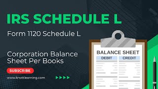 IRS Form 1120 Schedule L  Balance Sheet Per Books