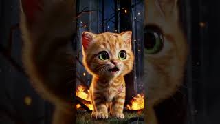 Little Kitten Saved By Big Tiger . The Tiger Gave Confidence To Kitten After Save