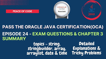 Java Certification-OCA |  | Exam Questions & Chapter 3 Summary | #javatutorial #oca #java