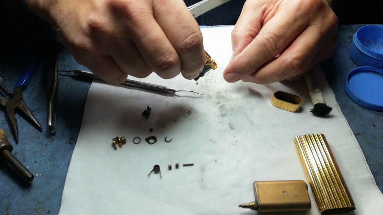 Cartier Accendino lighter Briquet encendedor Feuerzeug smontaggio montaggio meccanismo 2 parte