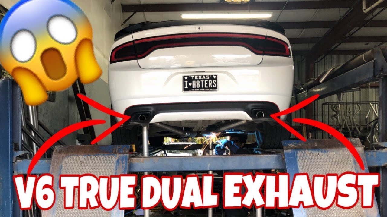 BEST EXHAUST SETUP FOR V6 DODGE CHARGER OMG AWESOME - YouTube