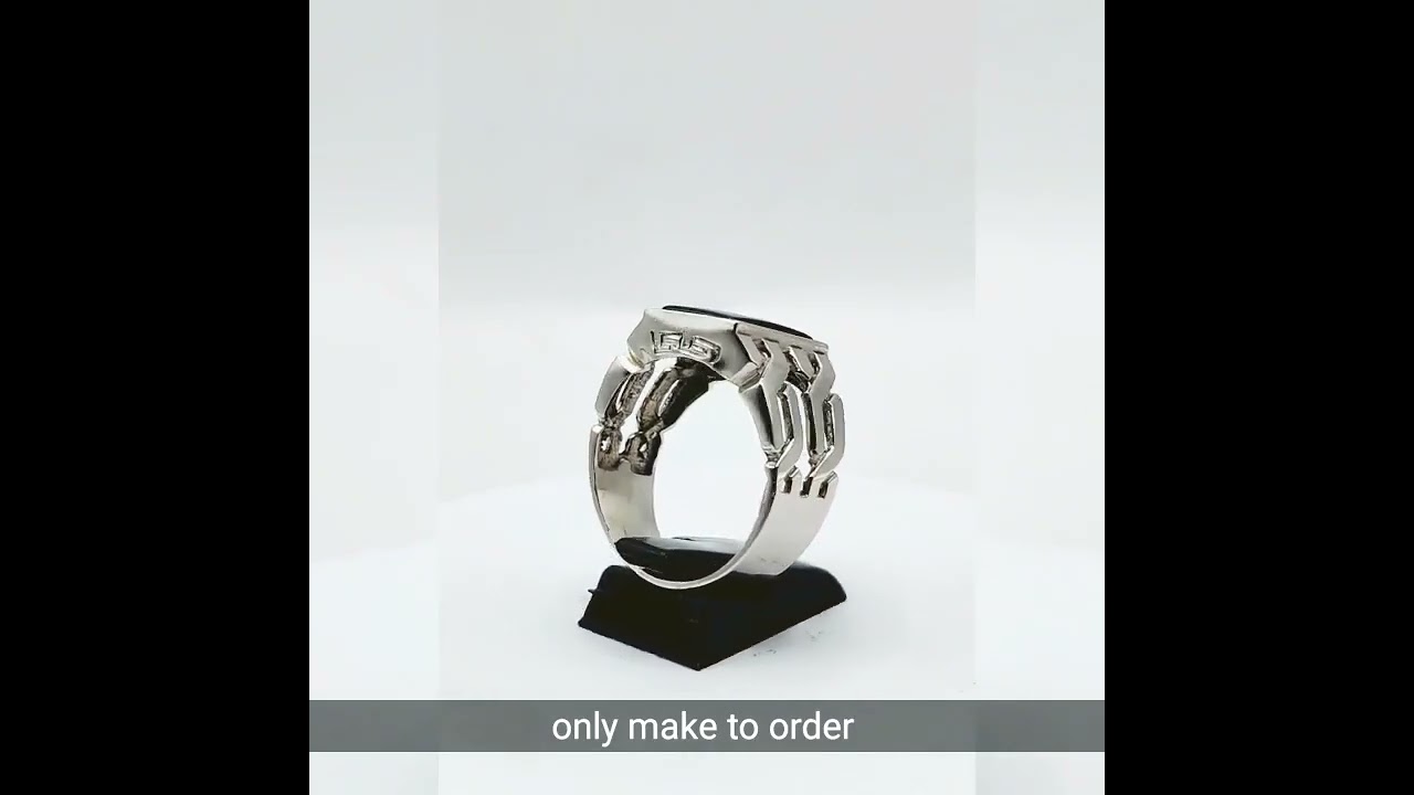 beautiful handmade irani style Black agate (aqeeq) ring for men and women 