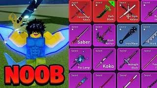 level 1 - 2550 swords only noob to pro blox fruits roblox