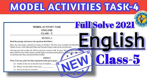 Class-5 English Model Activity Task part-4 (NEW) Full Solve WBBSE @Educational Activities Bengali