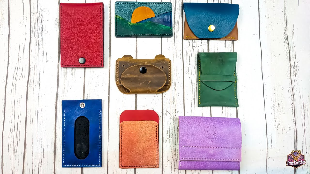 Making 8 Minimalist Leather Wallets & Card Holders with Leather Scraps