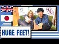 28cmの巨大な足をもつ外国人(イギリス人)彼女が日本で感じること 日本人の反応は!? 日本では靴が買えない!? スリッパが入らない!?【国際カップル】
