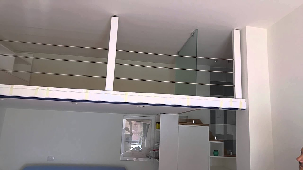 ringhiera acciaio legno con luci led