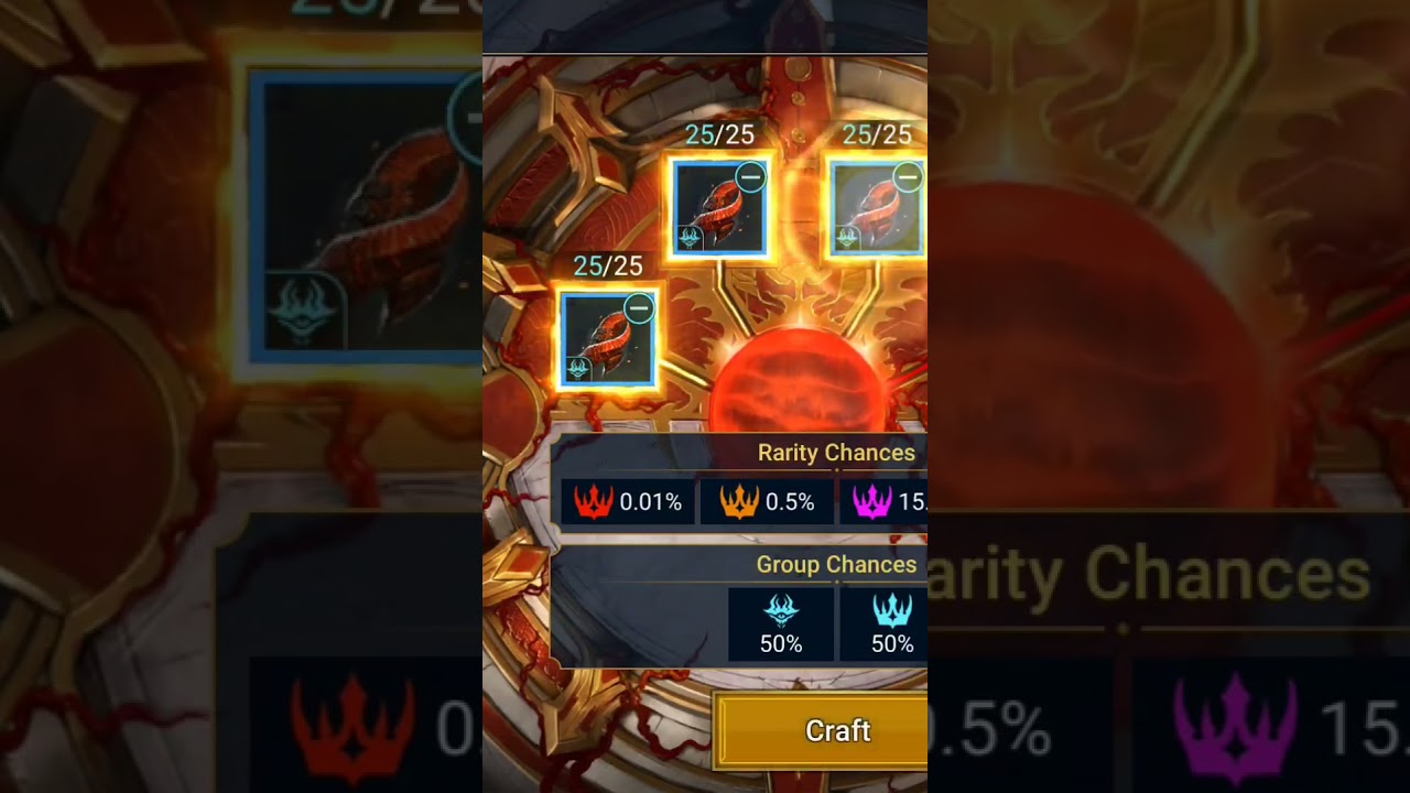 Using The Forge To Craft Relics For The Chaos Awakes Event In RAID Shadow Legends