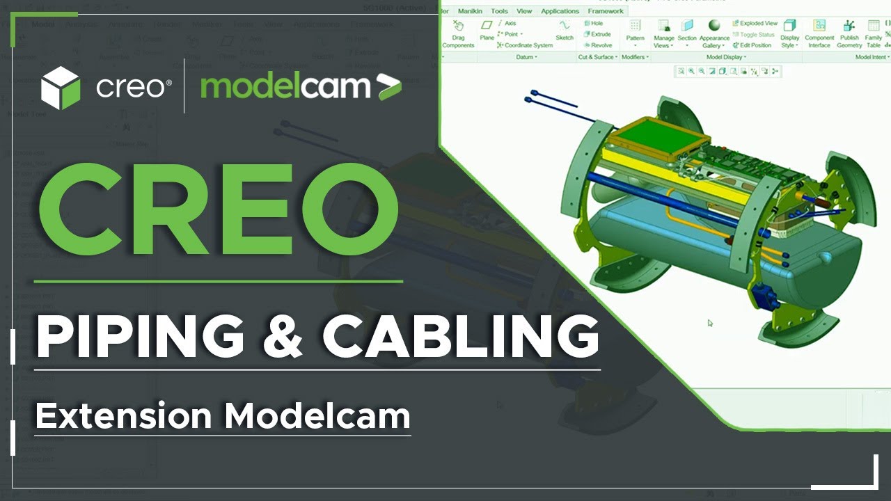 Creo Piping and Cabling Extension Modelcam - YouTube